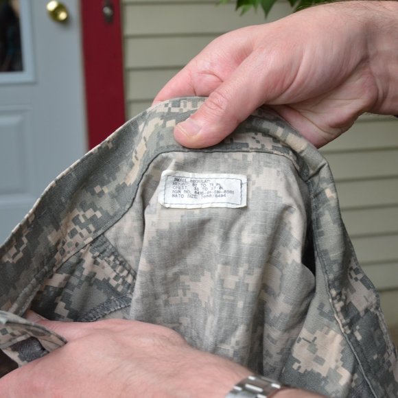 men's small regular army fatigues military jacket green camo camouflage cammo - Picture 6 of 8